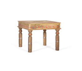 Giner y Colomer Mesa de Centro en Madera de Mango con Detalles Pintados a Mano, Multicolor, 11 cm de Grosor
